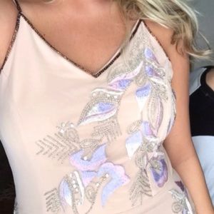 ASOS Tall Blush Pink Embellished Dress